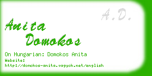 anita domokos business card